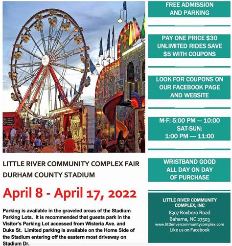 Little River Community Complex Fair April 8 17 Triangle On The Cheap