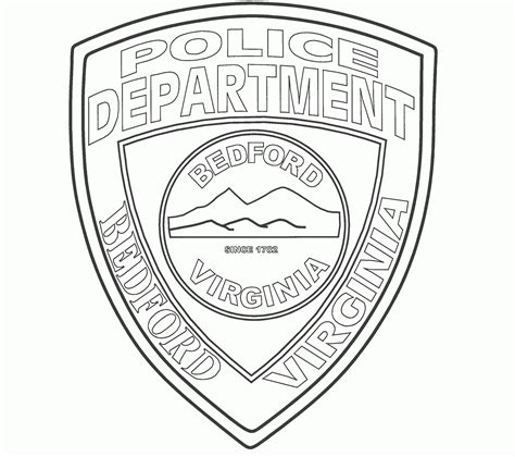 Police Badge Coloring Sheet Coloring Pages For Kids And For Adults