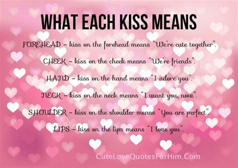What Each Kiss Means Kiss Meaning Meant To Be Quotes Love