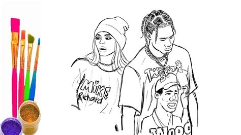 Travis Scott And Kylie Jenner Coloring Pages How To Draw Travis Scott