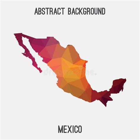 Mexico Map In Geometric Polygonalmosaic Style Stock Vector