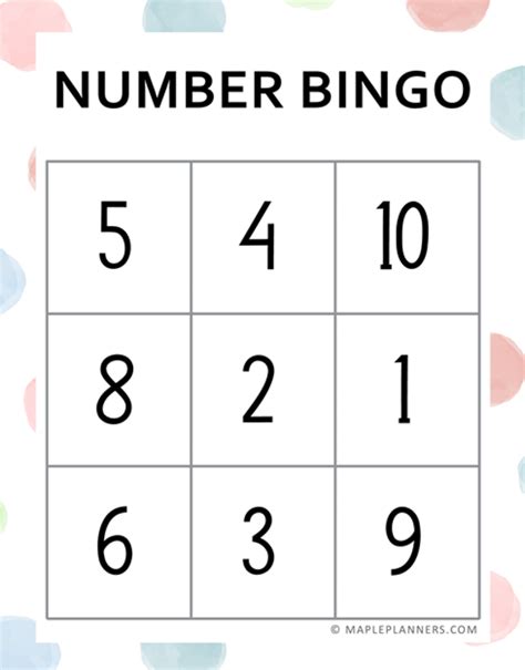 Printable Number Bingo 1 10 For Kids Artofit