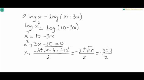 Ecuaciones Logarítmicas Youtube