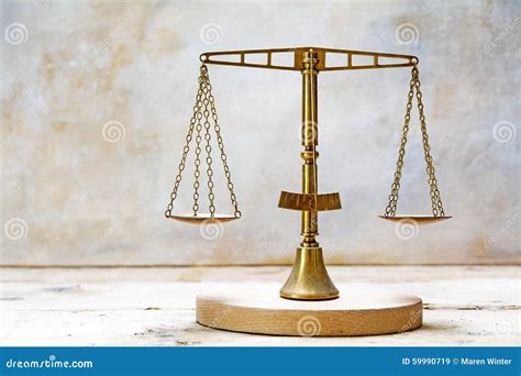 Vintage Balance Scales Of Justice Made Of Brass Stock Image Image Of