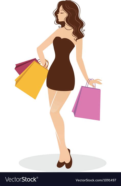 Woman Shopping Royalty Free Vector Image Vectorstock