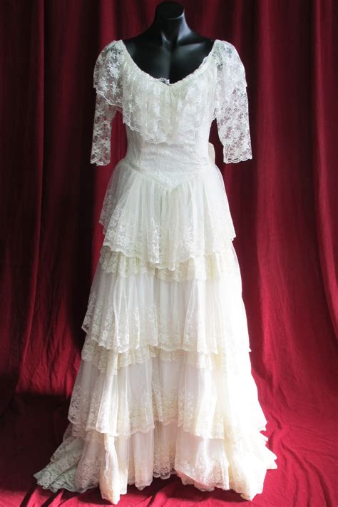 Wedding Dress Lacey Frill Sz 10 45320348 First Scene Nz S Largest Prop And Costume Hire Company