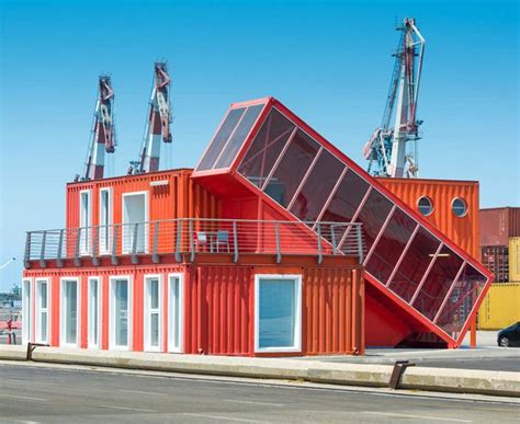 7 Bright Red Shipping Containers Repurposed As Modern Offices