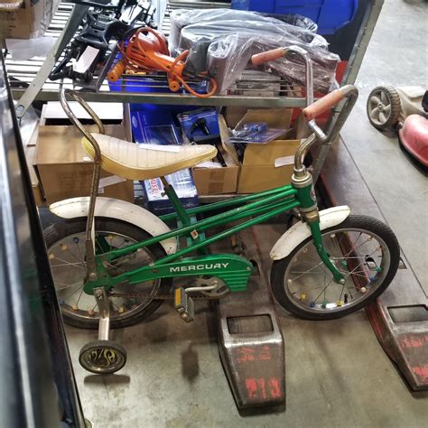 Vintage lowrider bling bling chrome bicycle, made in 1990s tribute to the 1960s lowrider bicycle. VINTAGE GREEN MERCURY BANANA SEAT KIDS BIKE - Big Valley ...