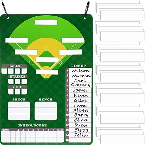 Magnetic Dugout Board Baseball Magnet Board With 60 Lineup Cards
