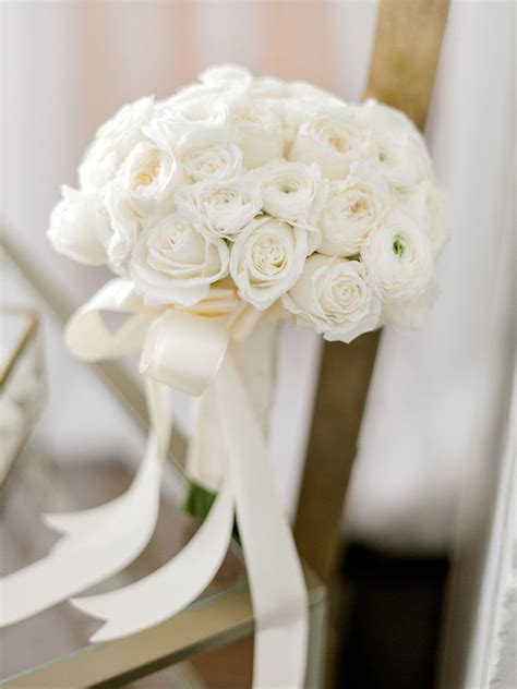 Ivory Rose Bouquet White Rose Bridal Bouquet Simple Bridal Bouquets