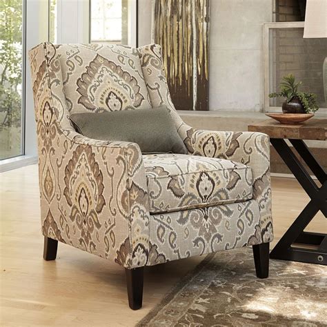 While they can be more expensive than other types of chairs, once you sit in a modern easy chair, you will understand why so many people have these in their living room. Coolly+patterned+upholstery+gives+the+Wilcot+Shale+Accent ...