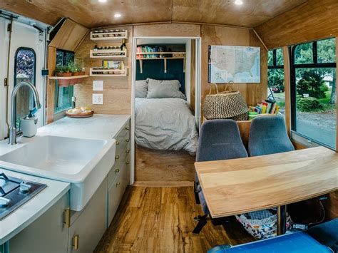 Ford Shuttle Bus Converted Into A Tiny Home On Wheels Tour Business Insider Babe Bus Tiny