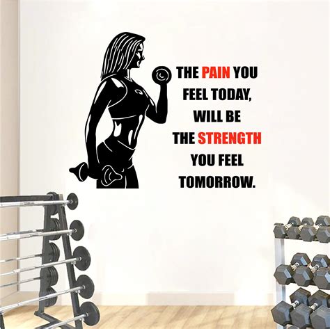 Fitness Wall Decal Workout Wall Decal Gym Wall Decor Etsy Gym Wall
