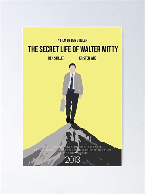 The Secret Life Of Walter Mitty Minimal Movie Poster Poster By