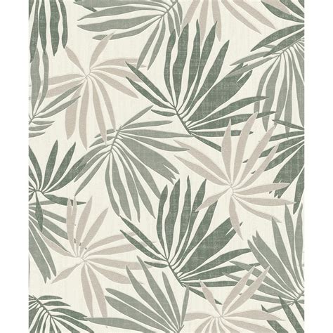 Rasch Khmunu Grey Palm Leaf Wallpaper Rh535402 The Home Depot Fondo