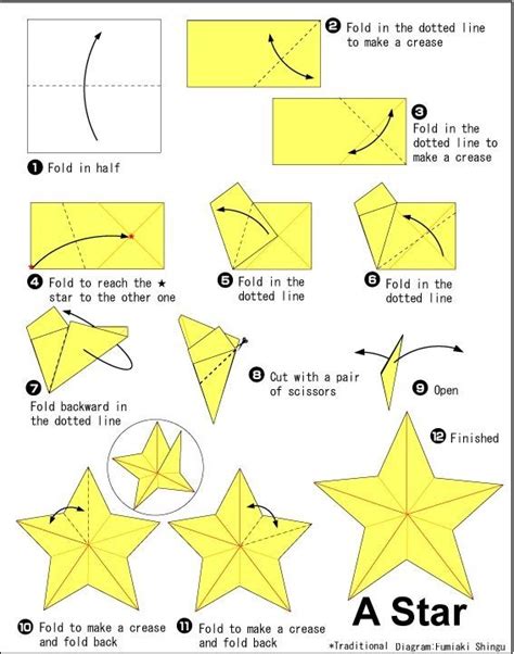 Origami Star Start With Any Size Square Of Midweight Paper By