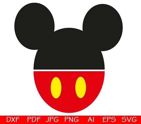 Mickey Mouse Head Svg Mickey Svg Head Svg Dxf Png Etsy