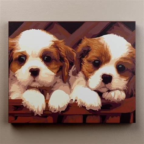 Cute Puppies Happy Paintings Oil Painting On Canvas Painting