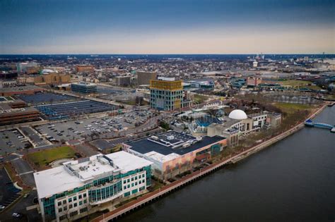 Aerial Of Camden New Jersey Buildings And River Editorial Photo Image
