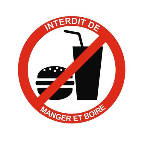 Panneau Sigle Interdit De Manger Et Boire Refab1048 Sticker
