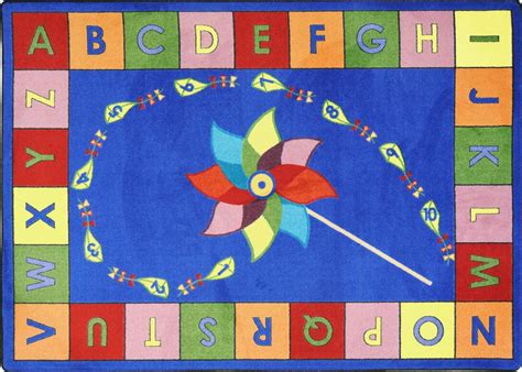 Joy Carpets Alphabet Pinwheel© Primary Classroom Circle Time Rug 78