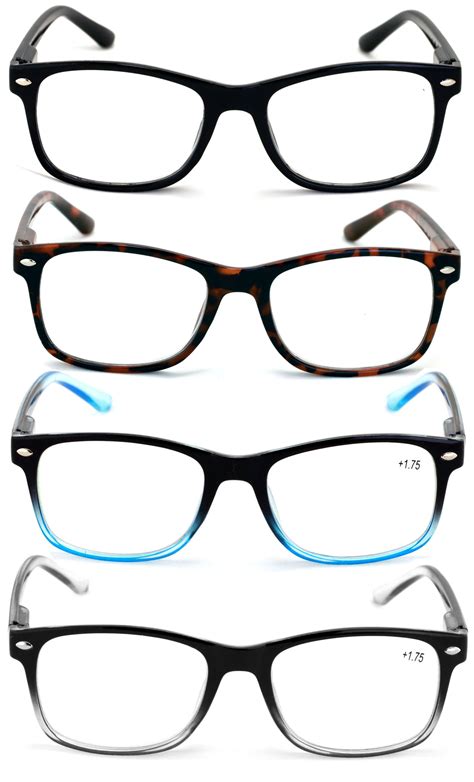 4 pair reading glasses blue light blocking filter uv ray glare computer readers men or women 3
