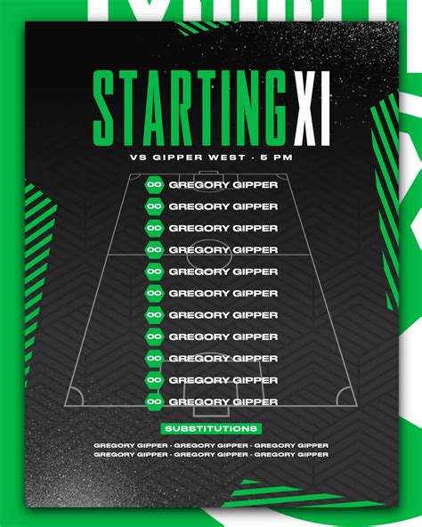 Free And Customizeable Football Lineup Graphic Templates