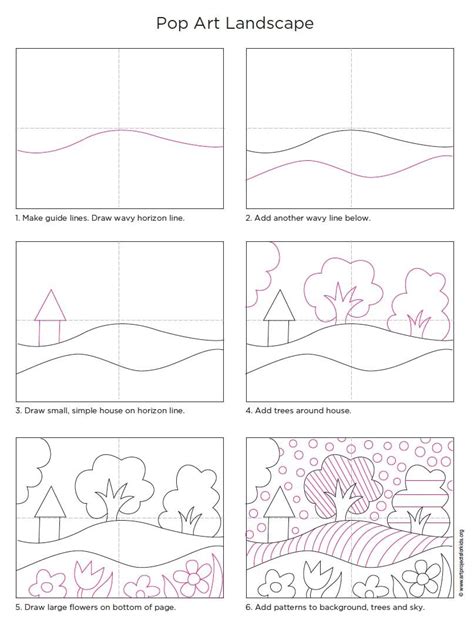 Free pdf downloads are available for each and every project. Draw a Pop Art Landscape | Landscape art lessons, Perspective art, Art lesson plans
