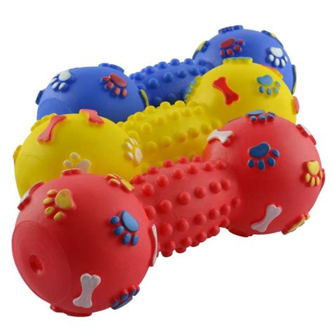 Dogloveit Rubber Vinyl Dumbbell Squeaky Dog Toy Large