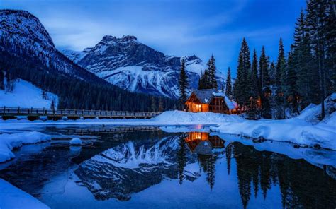 Download Wallpapers Banff National Park Winter Night Mountains
