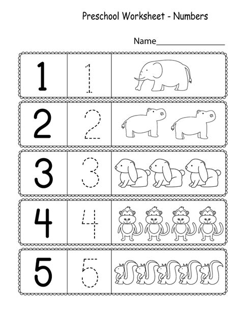 Learning Numbers Kindergarten Worksheets