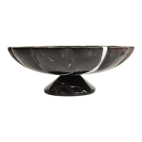 Mid Century Modern Decorative Italian Black Marble Fruit Bowl After