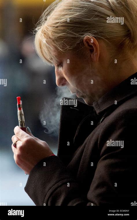 Smoking Cigarette Break Office Woman Hi Res Stock Photography And