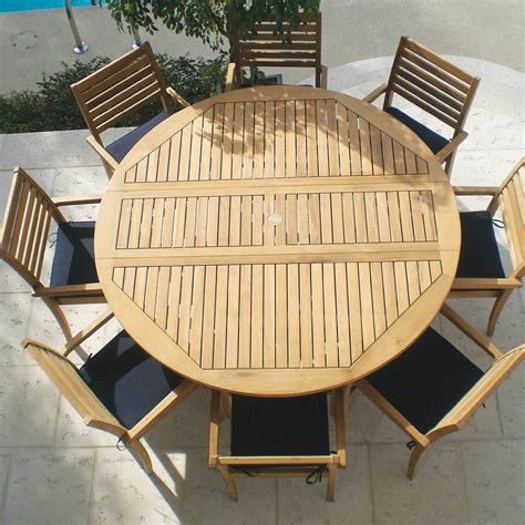 6 Round Drop Leaf Teak Table Starfire Direct Outdoor Dining Table