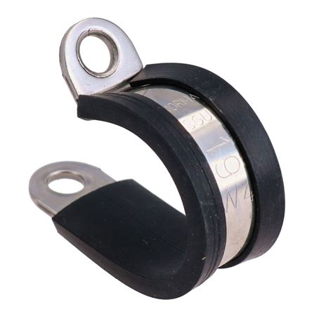 Pack Of 10 Stainless Steel Rubber Lined P Clips Pipe Cable Clamp Ebay