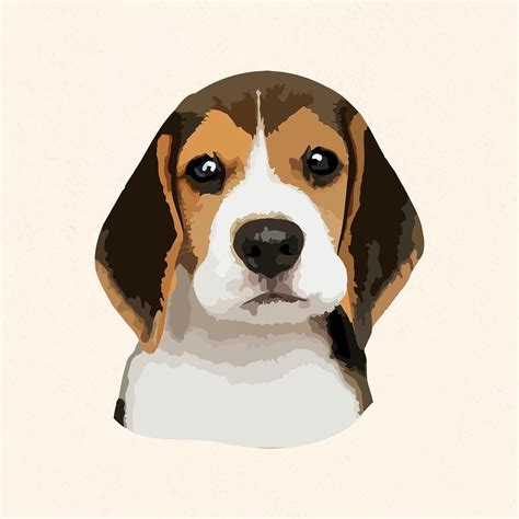 Vectorized Adorable Beagle Sticker Design Resource Free Image By