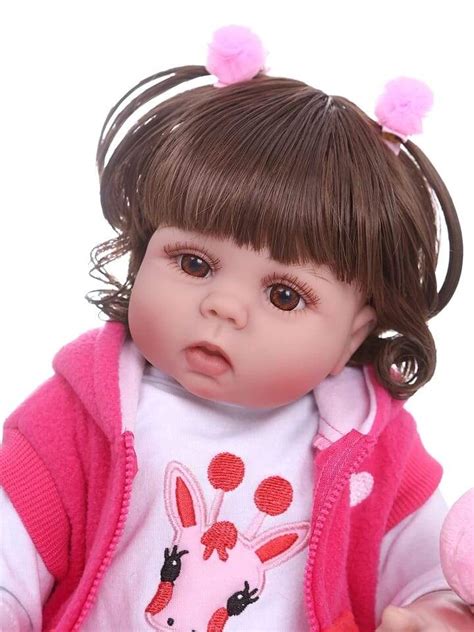 boneca bebe reborn boneca de vestido rosa da menina da criança de corpo inteiro realista