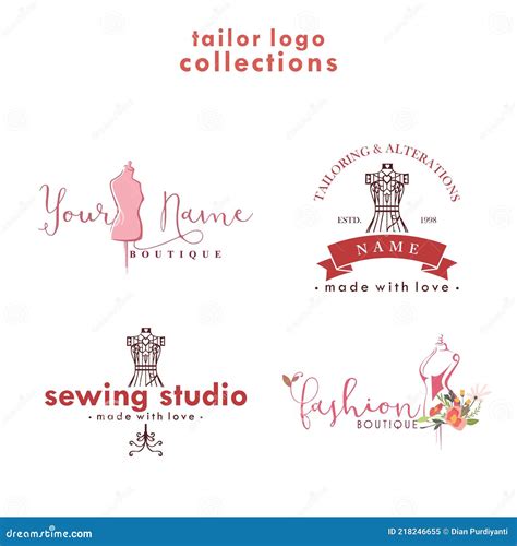 Tailor Logo Set Tailor Boutique Logo Collections Simple Tailor