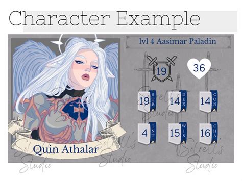 Dnd Character Card Template Etsy