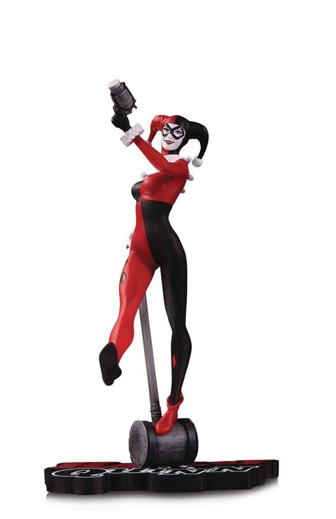 harley quinn red white and black statue version 2 by stanley lau dc statuen and büsten comic cave