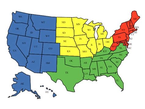 West Region States And Capitals Printable