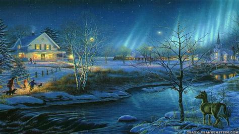Download Christmas Landscape Scene Winter Desktop Background By