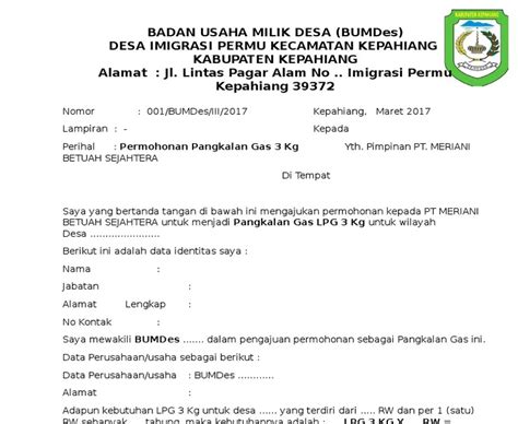 Langkah-langkah dalam Membuat Surat Rekomendasi Pangkalan Gas dari Desa