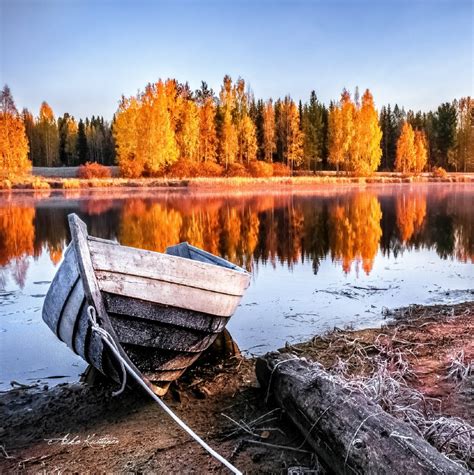 Syksy Endless Night Tranquility Finland Fall Colors Nostalgia