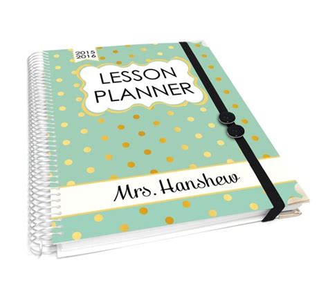 Personalized Teacher Lesson Planner Cover Size 8x10 And Pocket Notebook