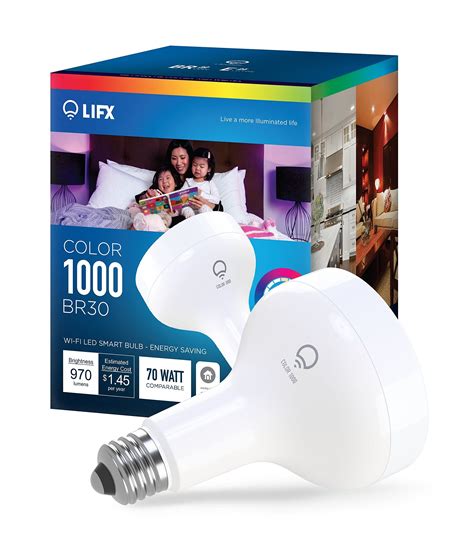 Lifx Smart Led Light Bulb Wi Fi Color 1000 Br30 Multicolor Dimmable