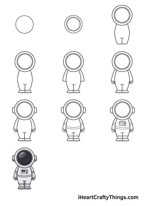 Astronaut Drawing — How To Draw An Astronaut Step By Step