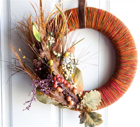 Fall Yarn Wreath Fall Yarn Wreaths Diy Fall Wreath Yarn Wreath