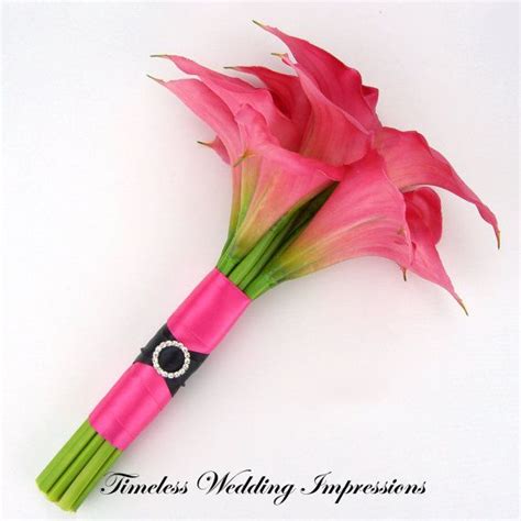 Hot Pink Calla Lily Bouquet For Bridesmaids Hot Pink Calla Lily