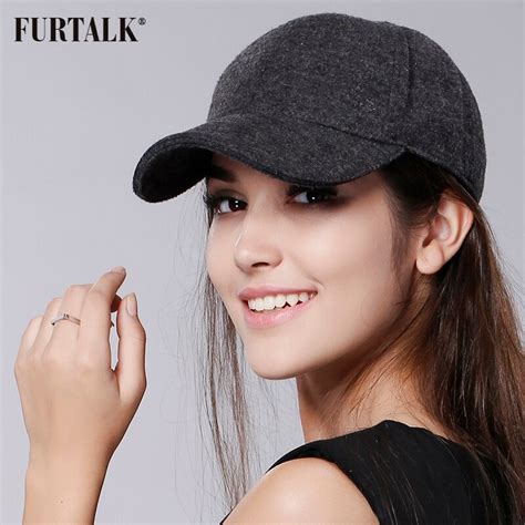 Furtalk Wool Baseball Hats For Women Black Snapback Fashion Caps Men